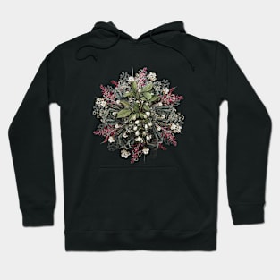 Vintage Mountain Silverbell Flower Wreath Hoodie